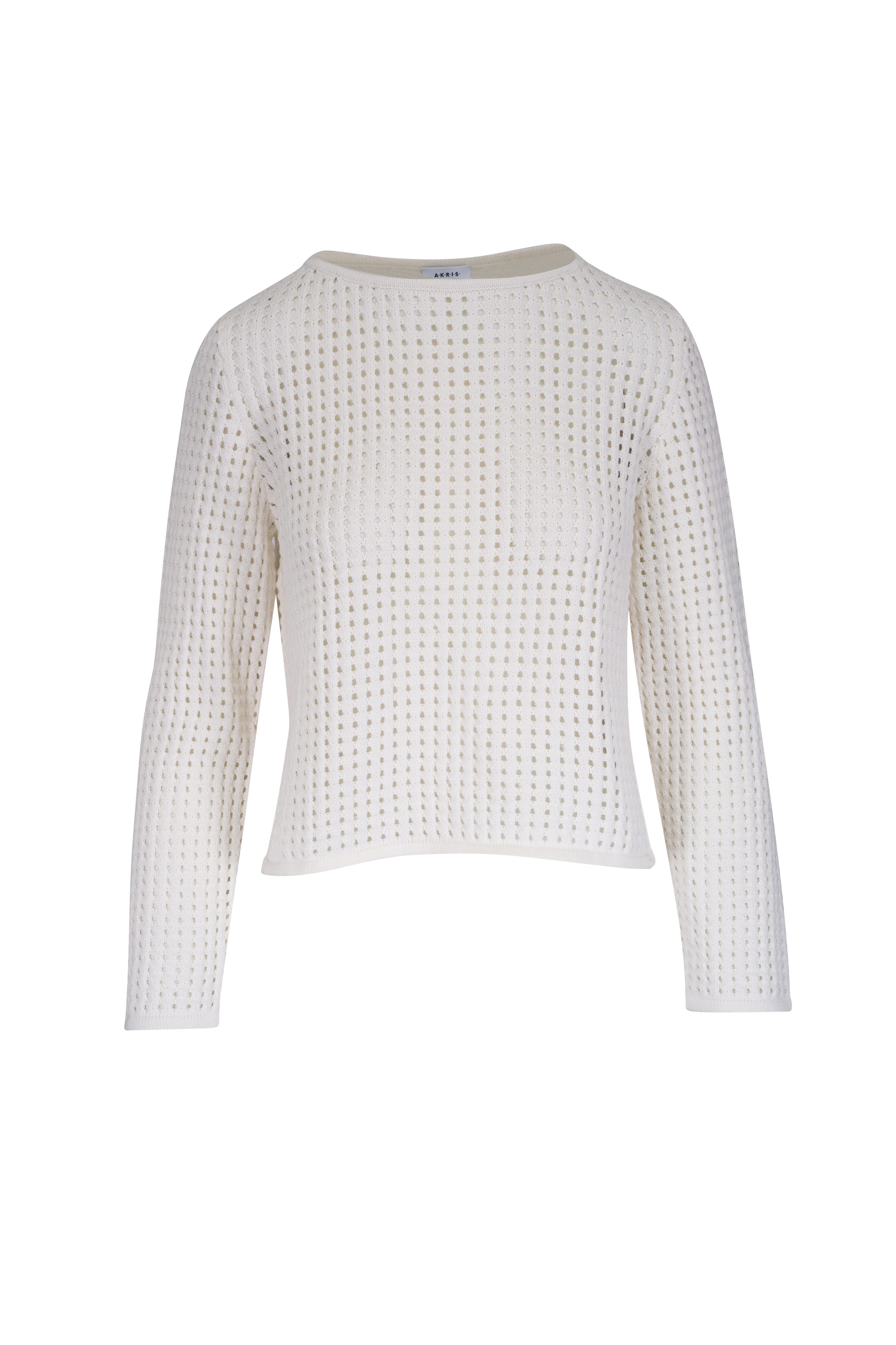 Akris Punto - Cream Boatneck Chunky Cotton Knit Sweater