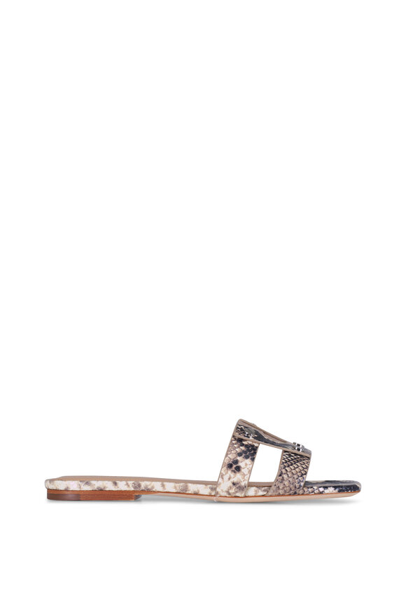 Veronica Beard Via Ecru Printed Leather Slide - view 6