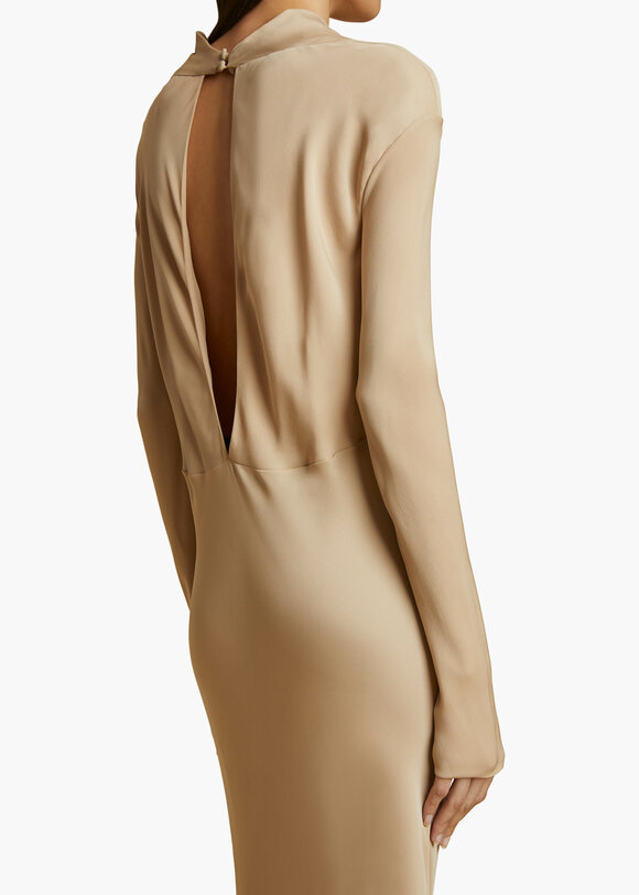 Khaite - Metin Beige Silk Georgette Dress