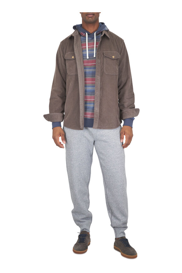 Faherty Brand Brown Umber Stretch Terry Corduroy Workshirt - view 2