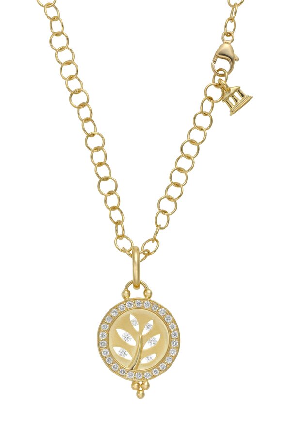 Temple St. Clair - Yellow Gold Tree Of Life Diamond Pendant