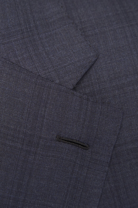 Brioni Navy Plaid Wool & Silk Suit - view 3
