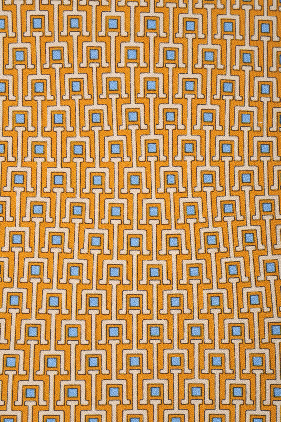 Ferragamo - Yellow Geometric Print Silk Necktie 