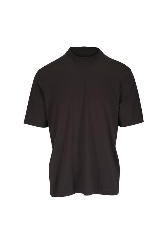 Stefan Brandt Eli Super 60 Comfort Chocolate Cotton T-Shirt - view 1