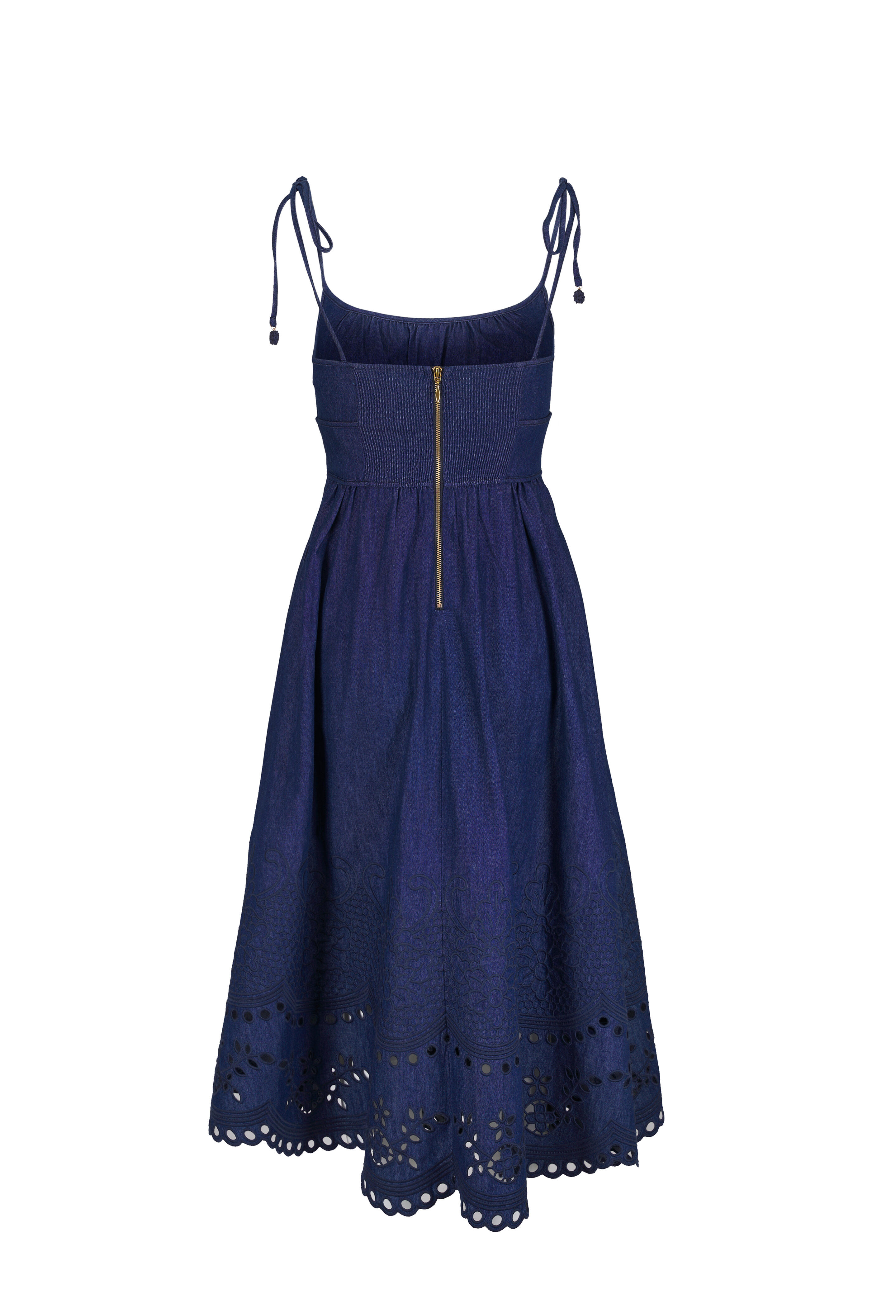 Zimmermann - Mahon Broderie Ink Denim Midi Dress