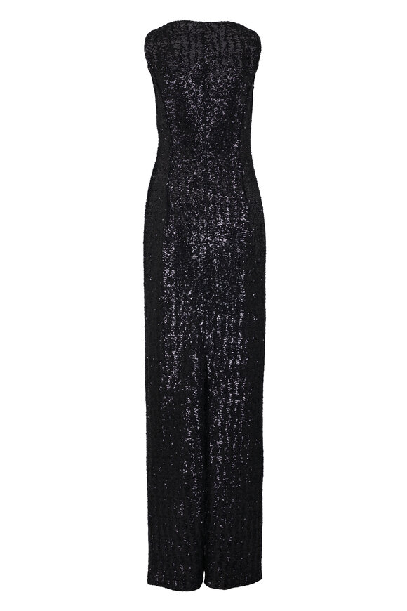 Michael Kors Collection Black Sequin Stretch Gown - view 4