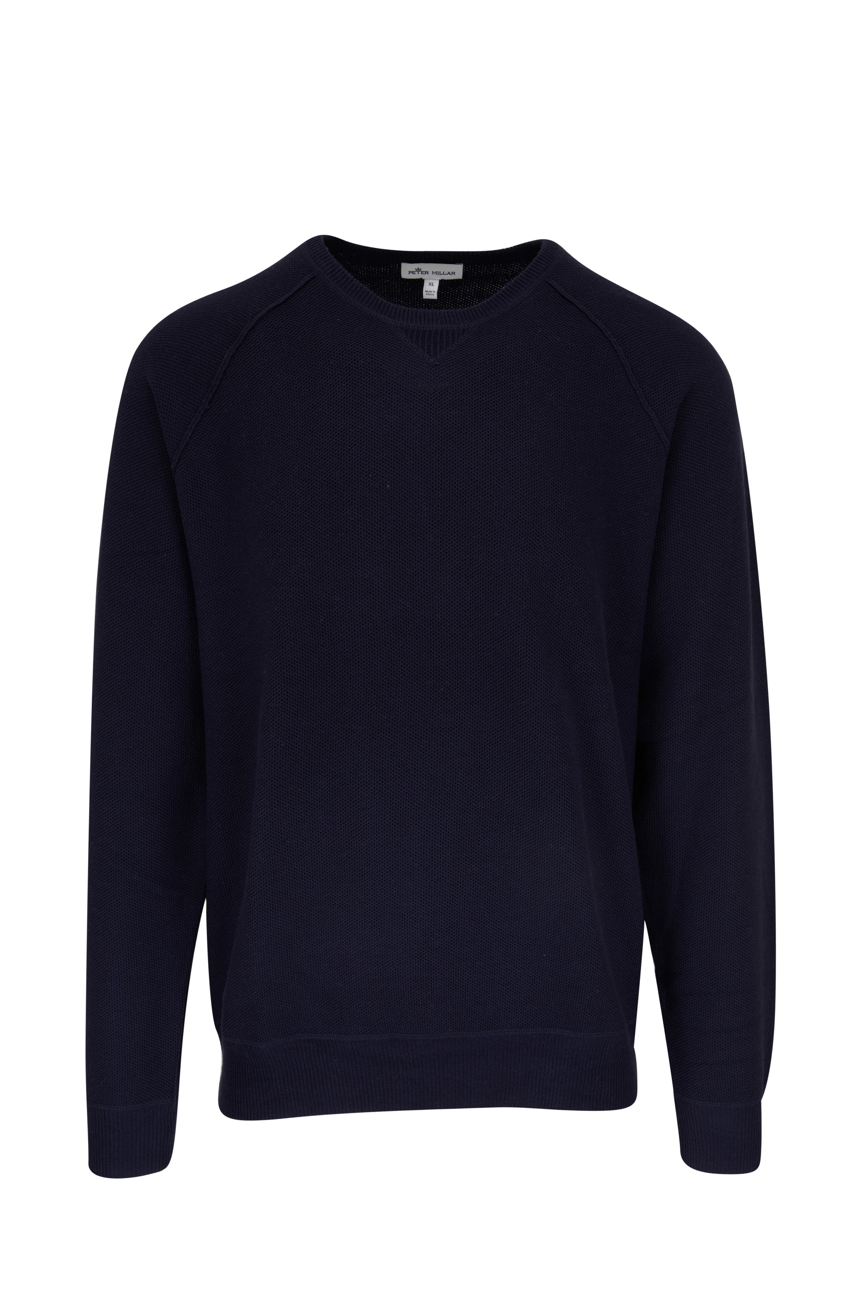Peter Millar - Navy Honeycomb Crewneck Sweater