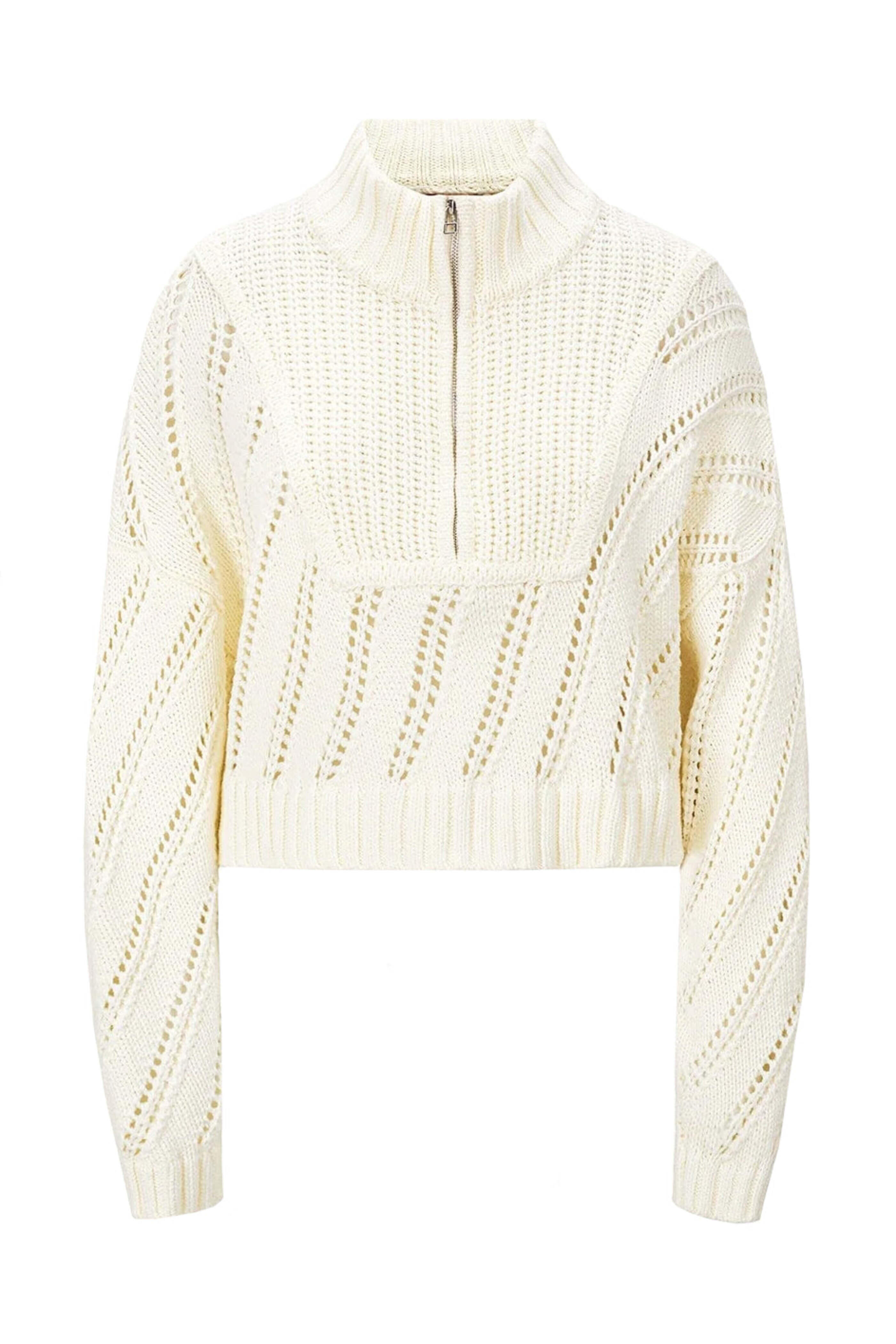 Staud - Ivory Cropped Hampton Sweater