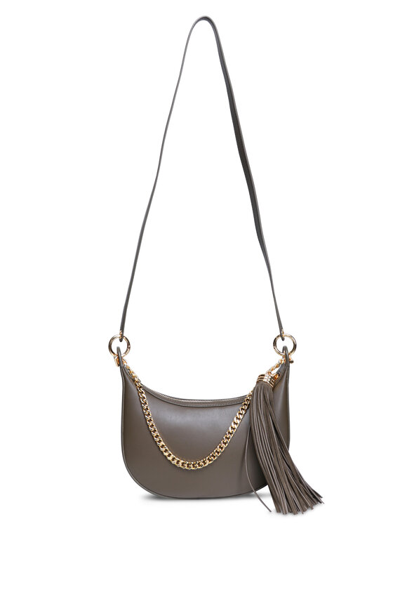 Henry Beguelin - Olive Green Suede Studded Belt Detail Hobo Bag