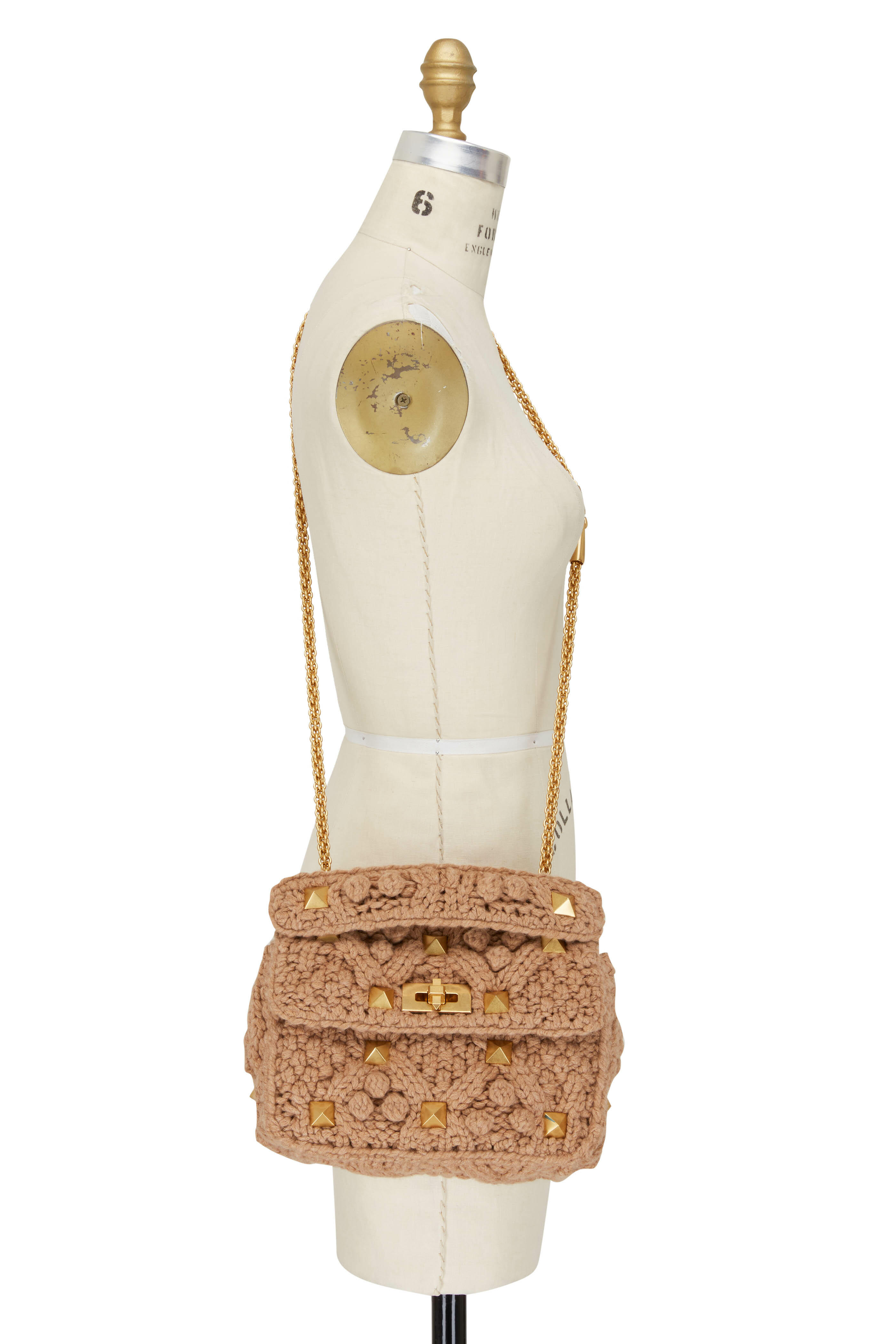 Valentino Garavani - Roman Stud Saddle Brown Knit Medium