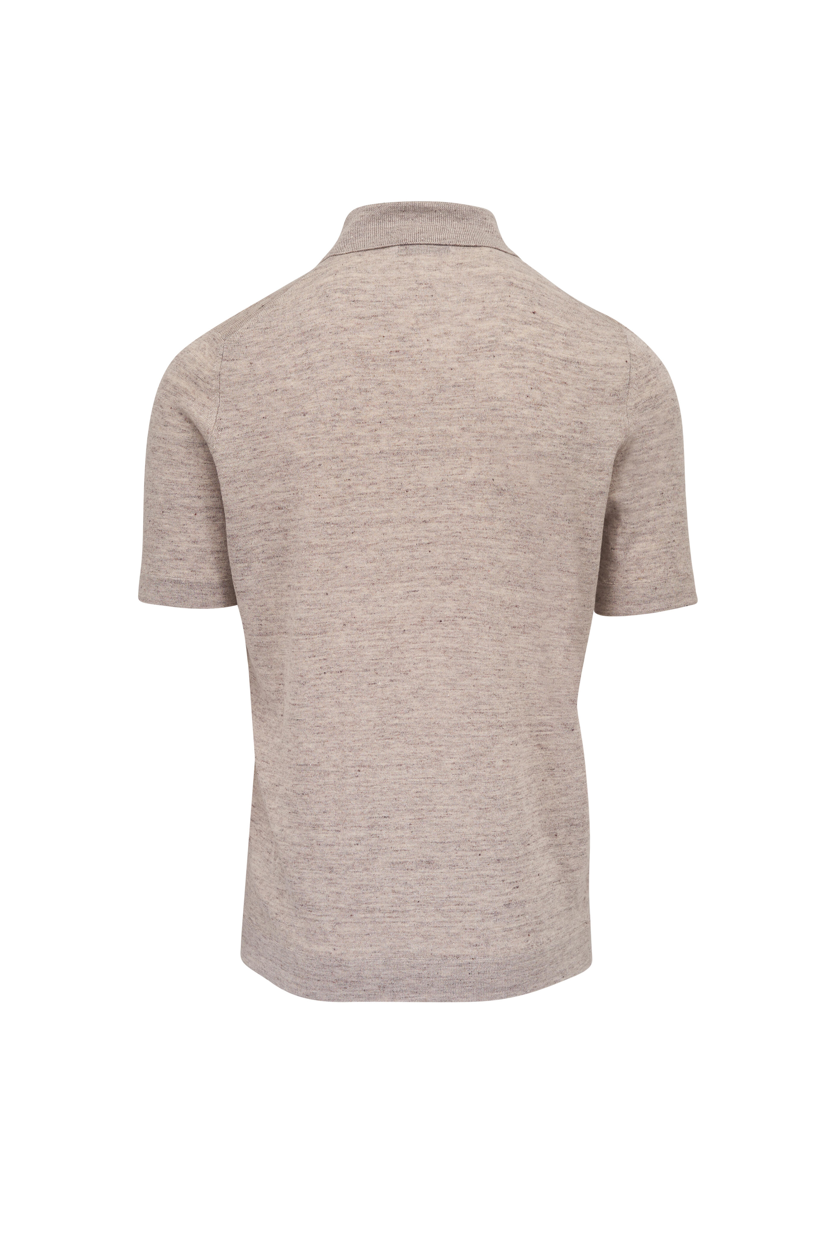 Brunello Cucinelli - Light Beige Linen & Cotton Polo Sweater