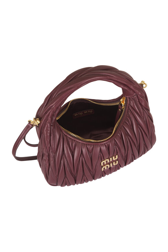 Miu Miu Small Wander Dark Red Quilted Crossbody - view 5