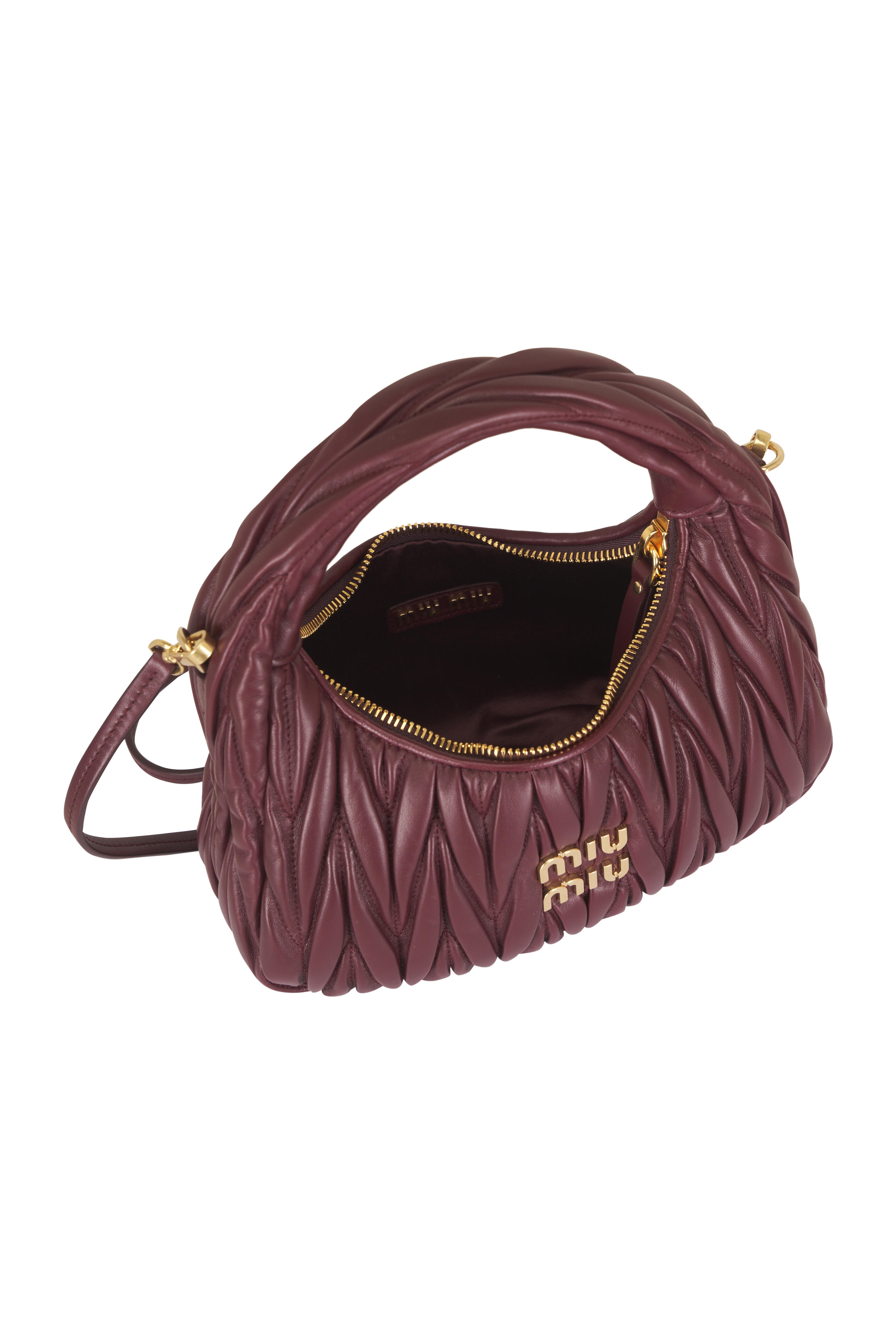 Miu Miu - Small Wander Dark Red Quilted Crossbody