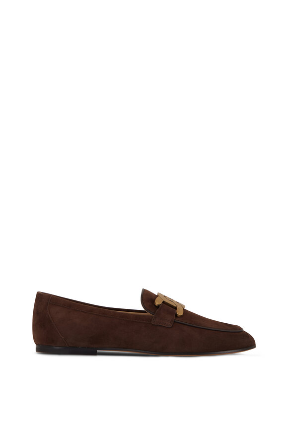 Tod's - Brown Suede Chain Flat