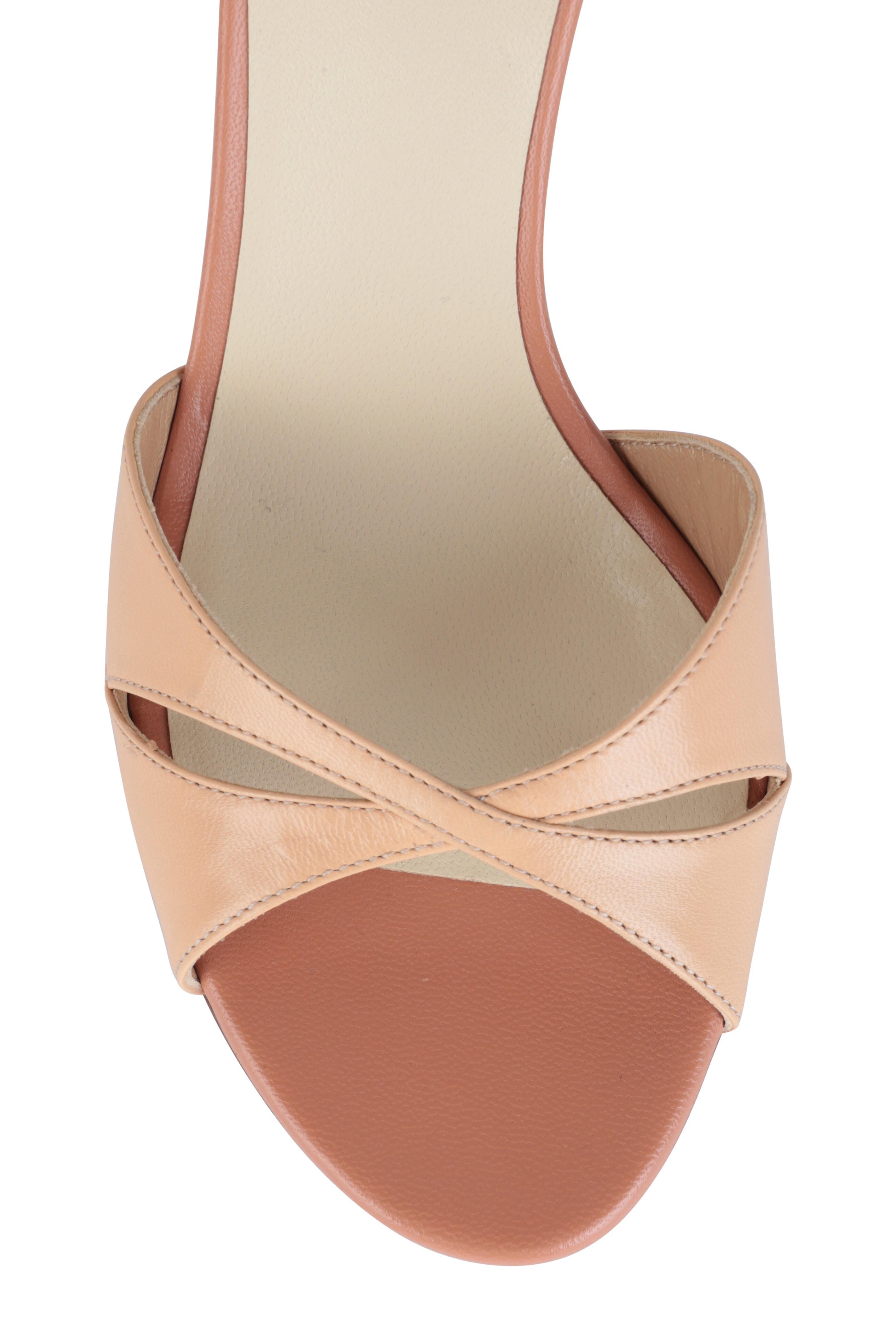 Francesco Russo - Nude Leather High Back Sandal, 75mm