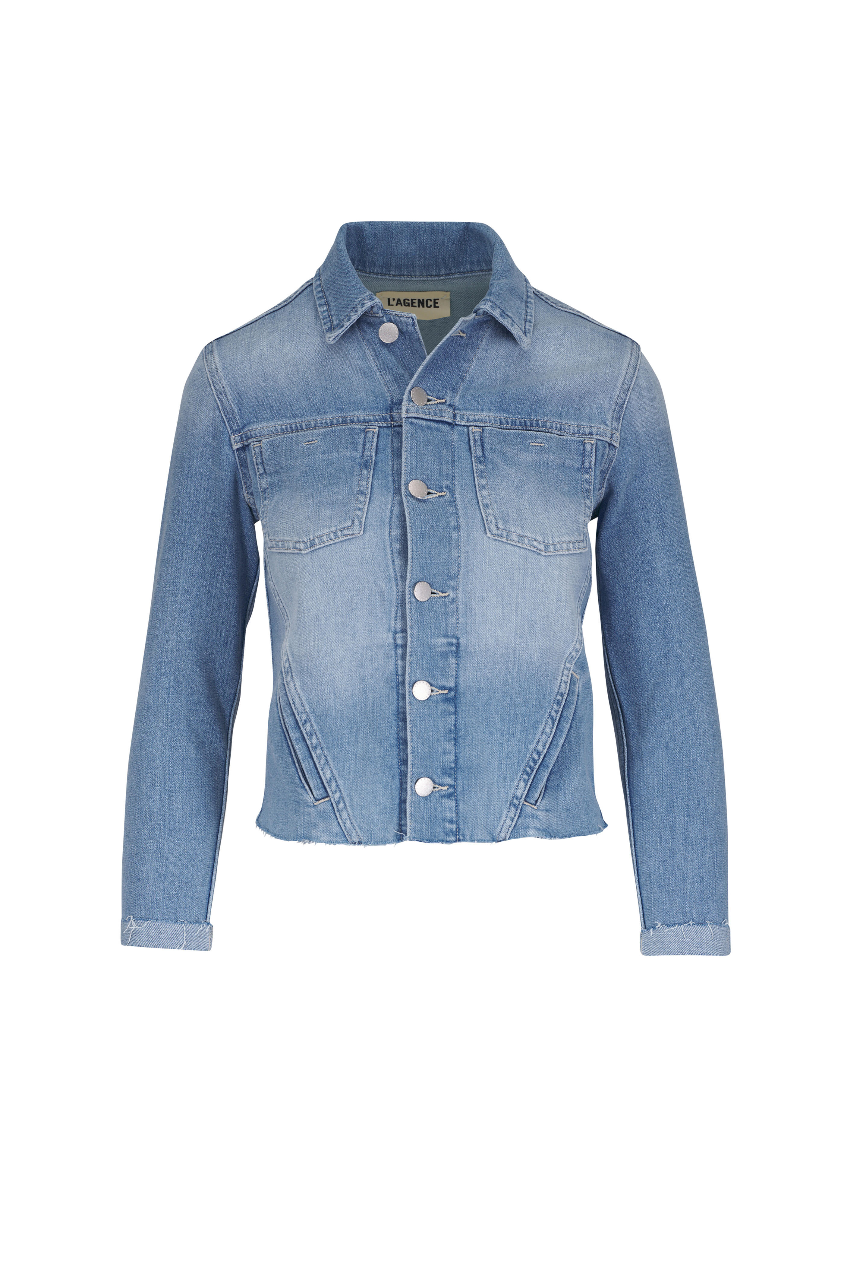 L'Agence - Janelle Essex Raw Trim Denim Jacket
