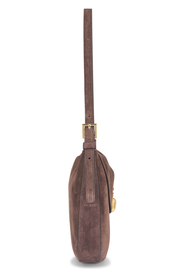 Savette Small Tondo Coffee Suede Hobo - view 4