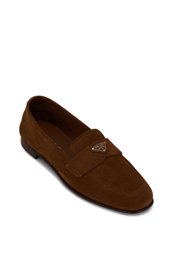 Prada Brown Suede Penny Loafer 