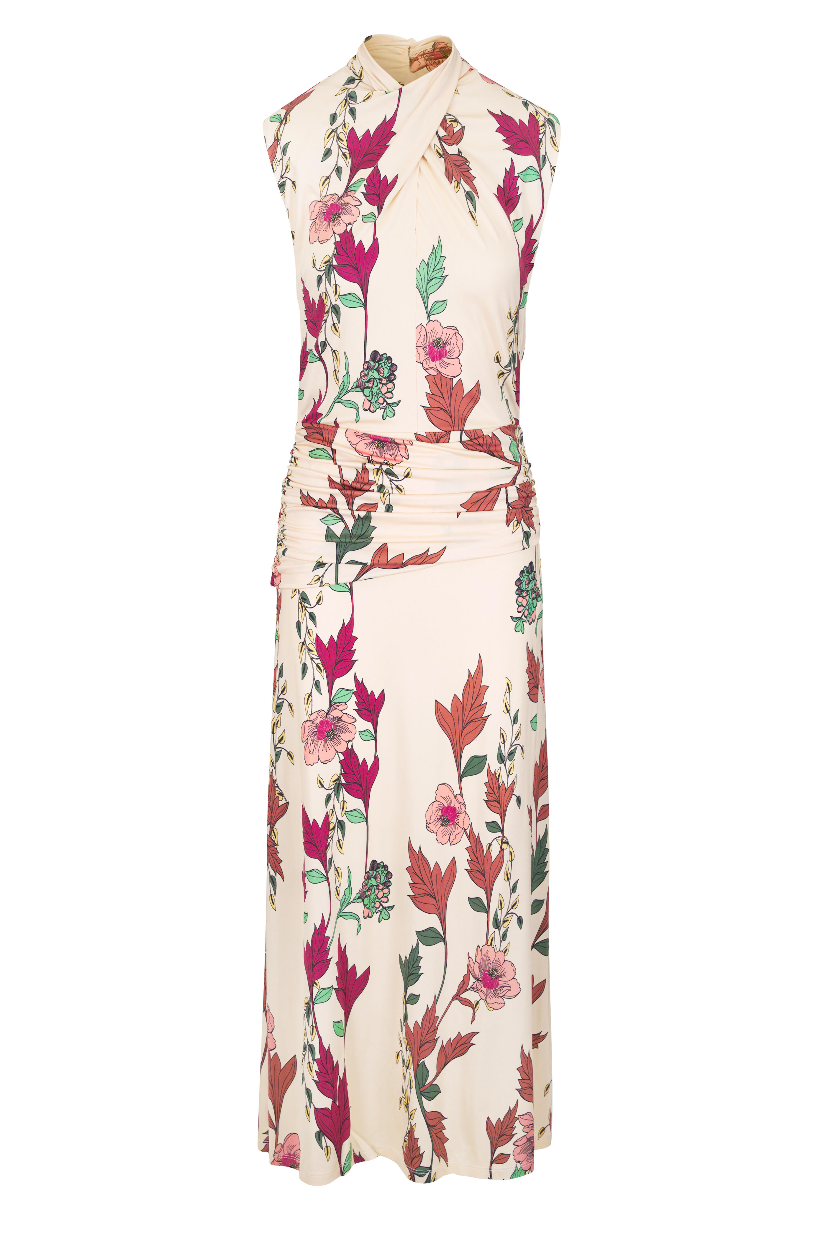 Johanna Ortiz - Hibiscus Compass Ecru Midi Dress - view 1