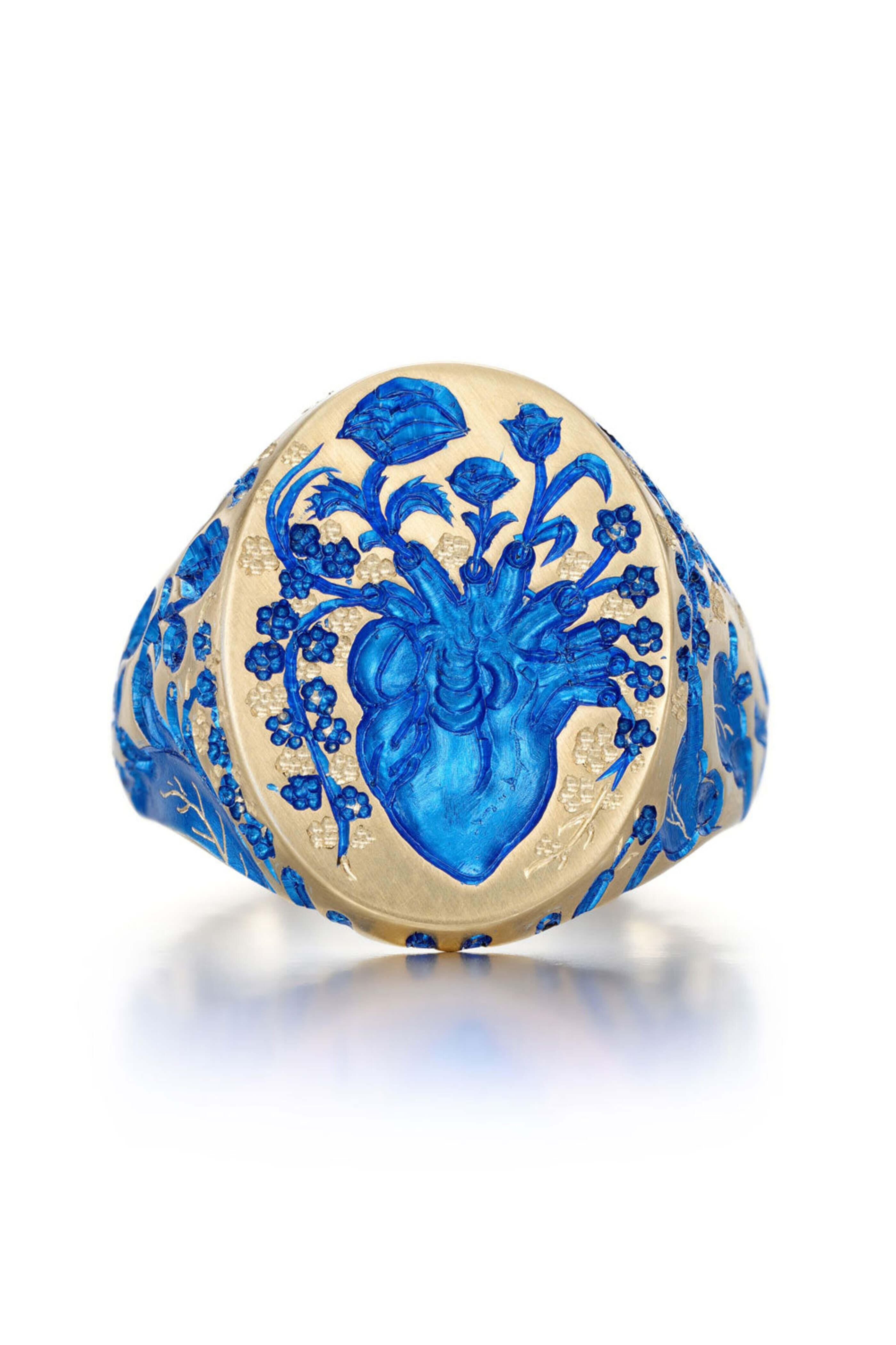 Castro Smith - Heavyweight Blue Ceramic Heart Ring