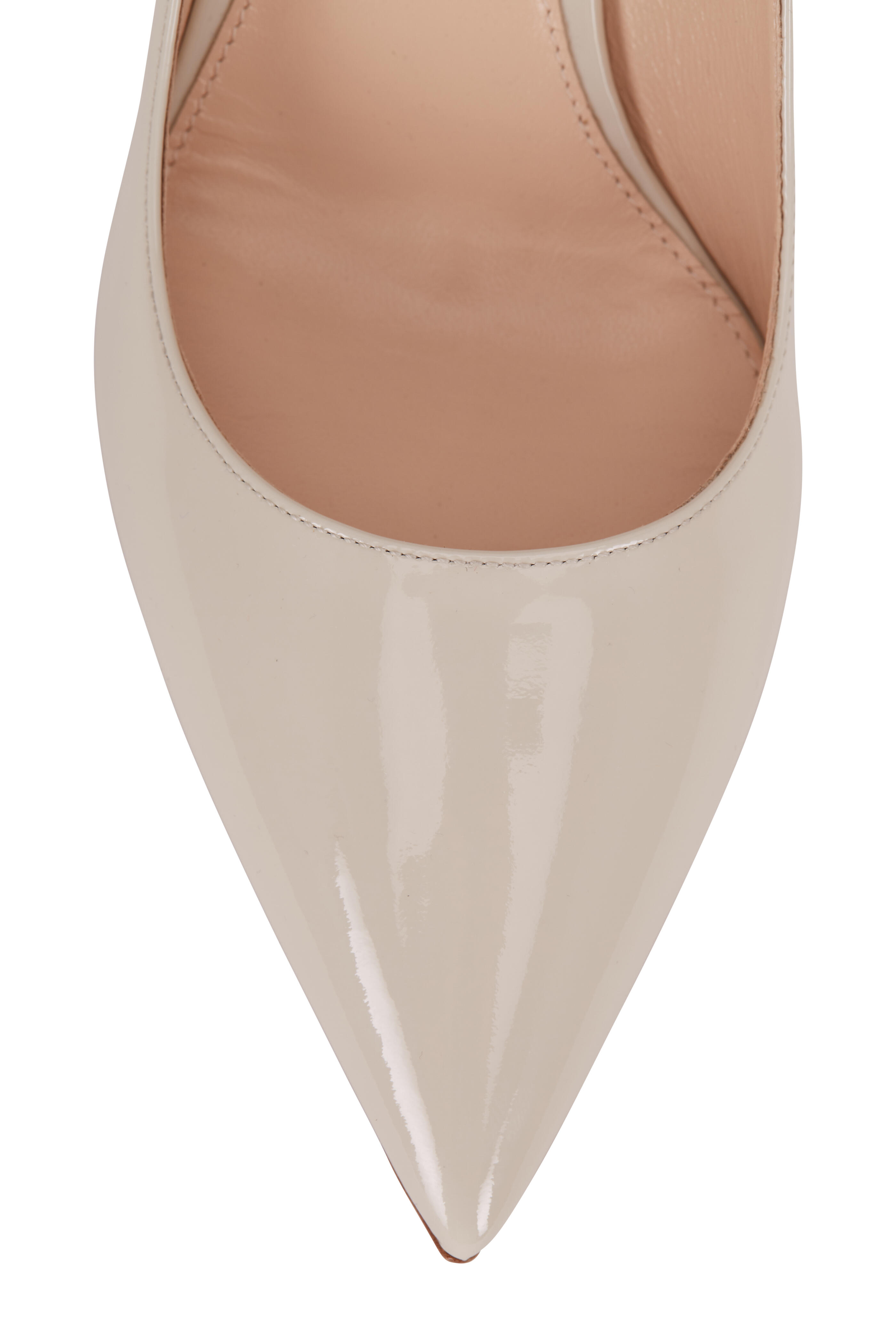 Prada - Ivory Patent Leather Classic Pump, 85mm