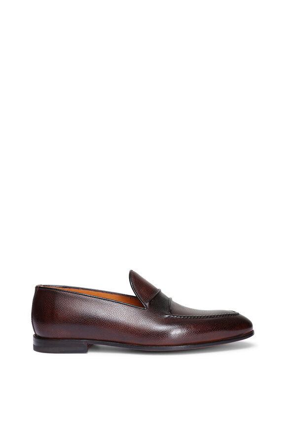 Bontoni Cortese Dark Chocolate Grain Leather Loafer - view 2