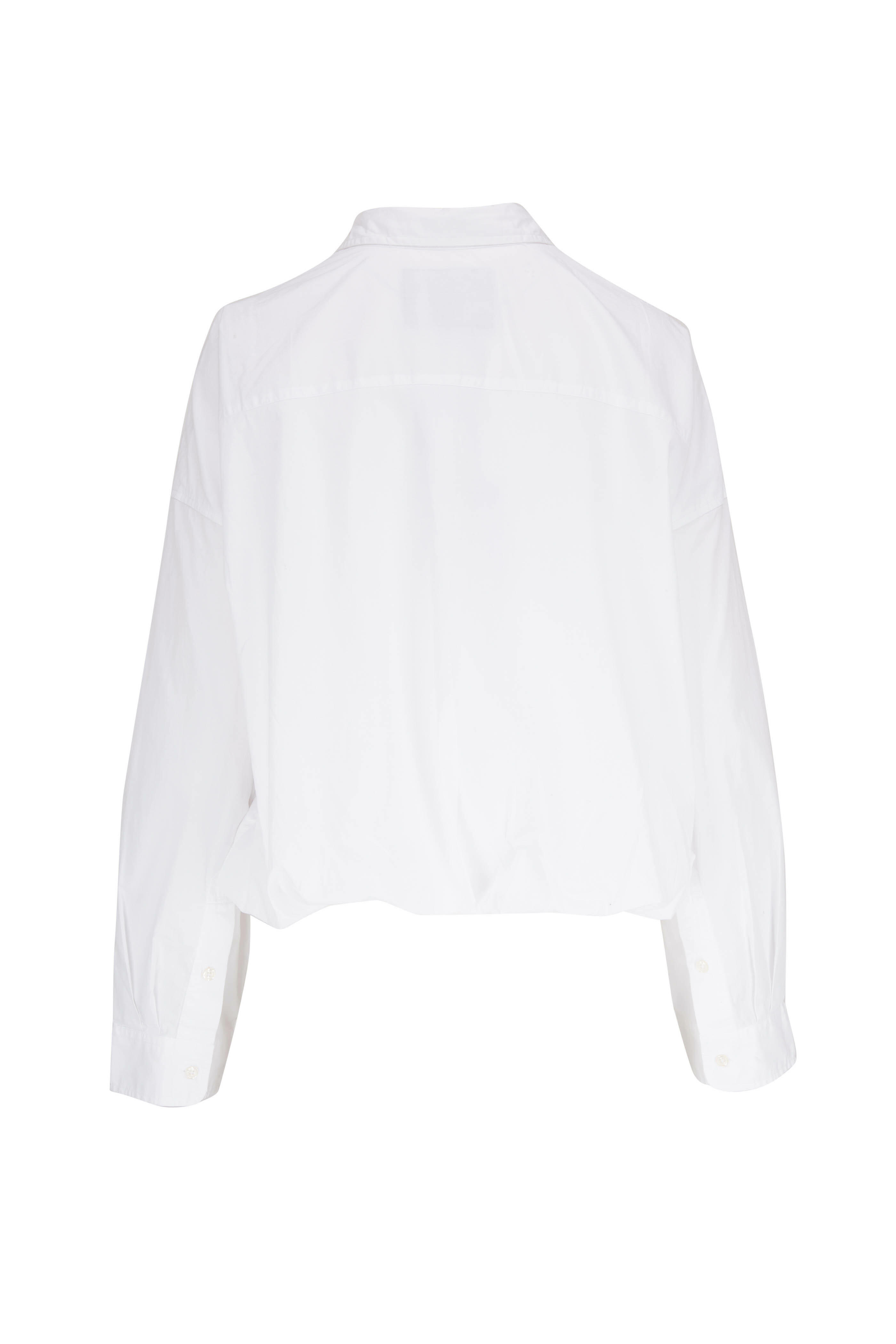 R13 - White Gathered Hem Shirt