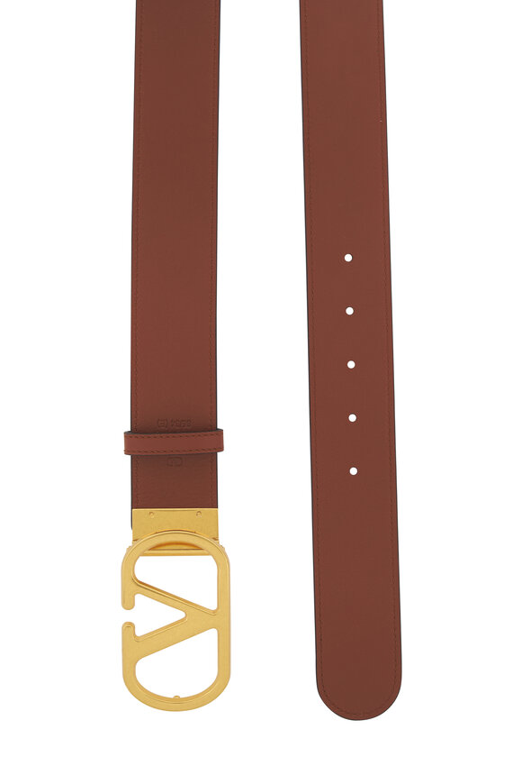 Valentino Garavani VLogo Black & Brown Leather Reversible Belt - view 4