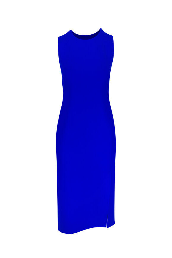 Akris Royal Blue Asymmetric Double-Face Wool Dress