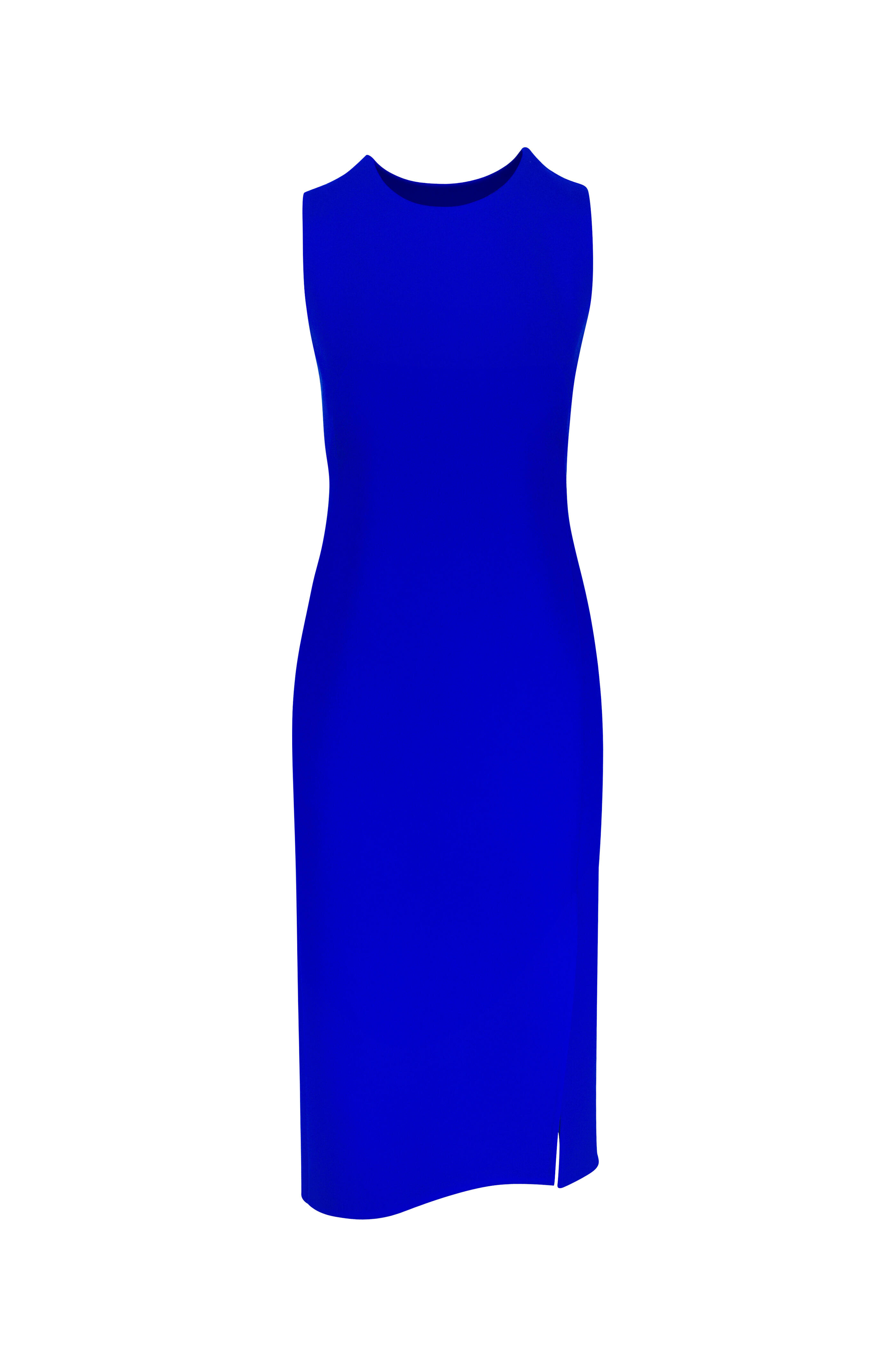 Akris - Royal Blue Asymmetric Double-Face Wool Dress