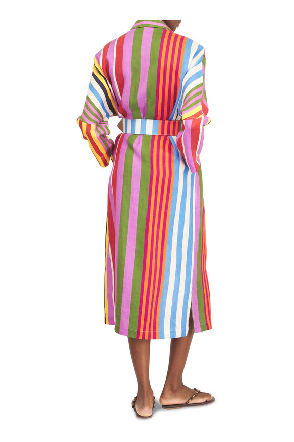 Libertine Tangier Multicolor Stripe Belted Shirtdress - view 4