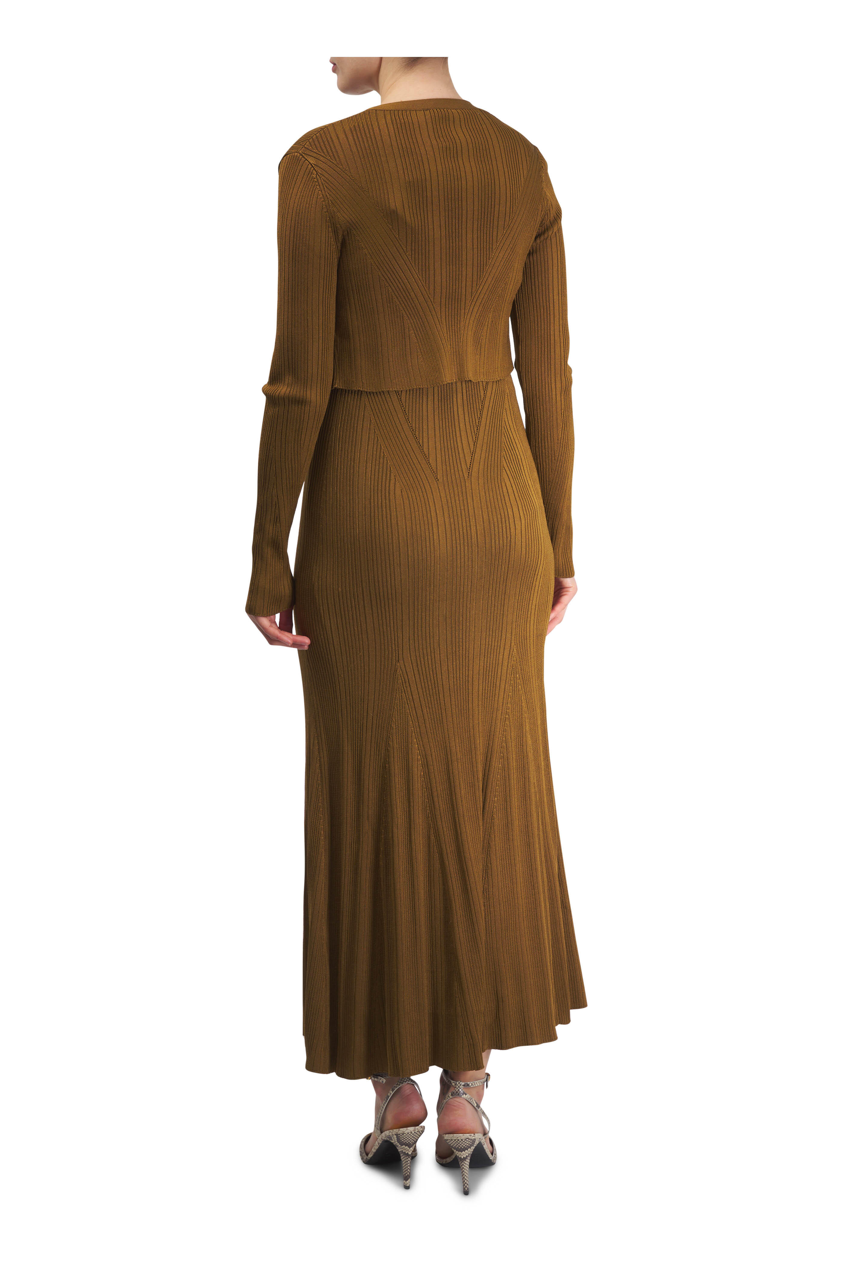 Adam Lippes - Vivian Bronze Ribbed Maxi Dress