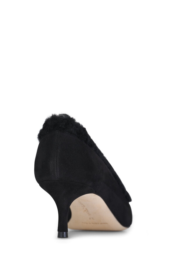 Manolo Blahnik - Meleagro Black Suede Pump, 50mm