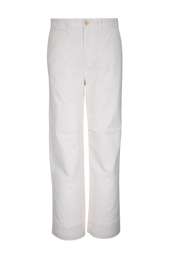 【Gimmetheyoung】G_SPANGLE BLOCK HALF PANTS WHITE AG - Saige Wide Leg Crop Jean | Mitchell Stores