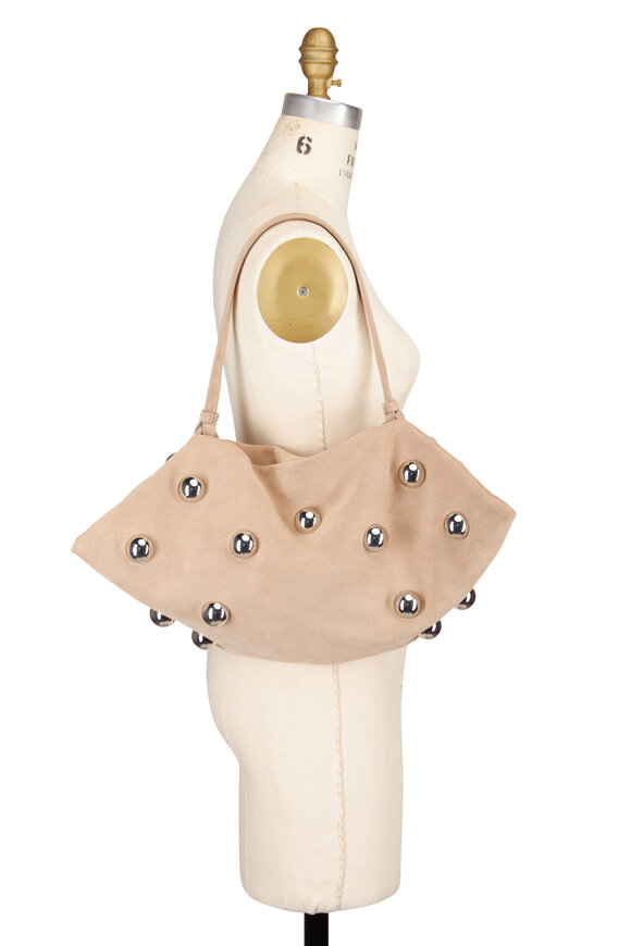 Altuzarra Origami Cappuccino & Silver Beaded Shoulder Bag - view 7