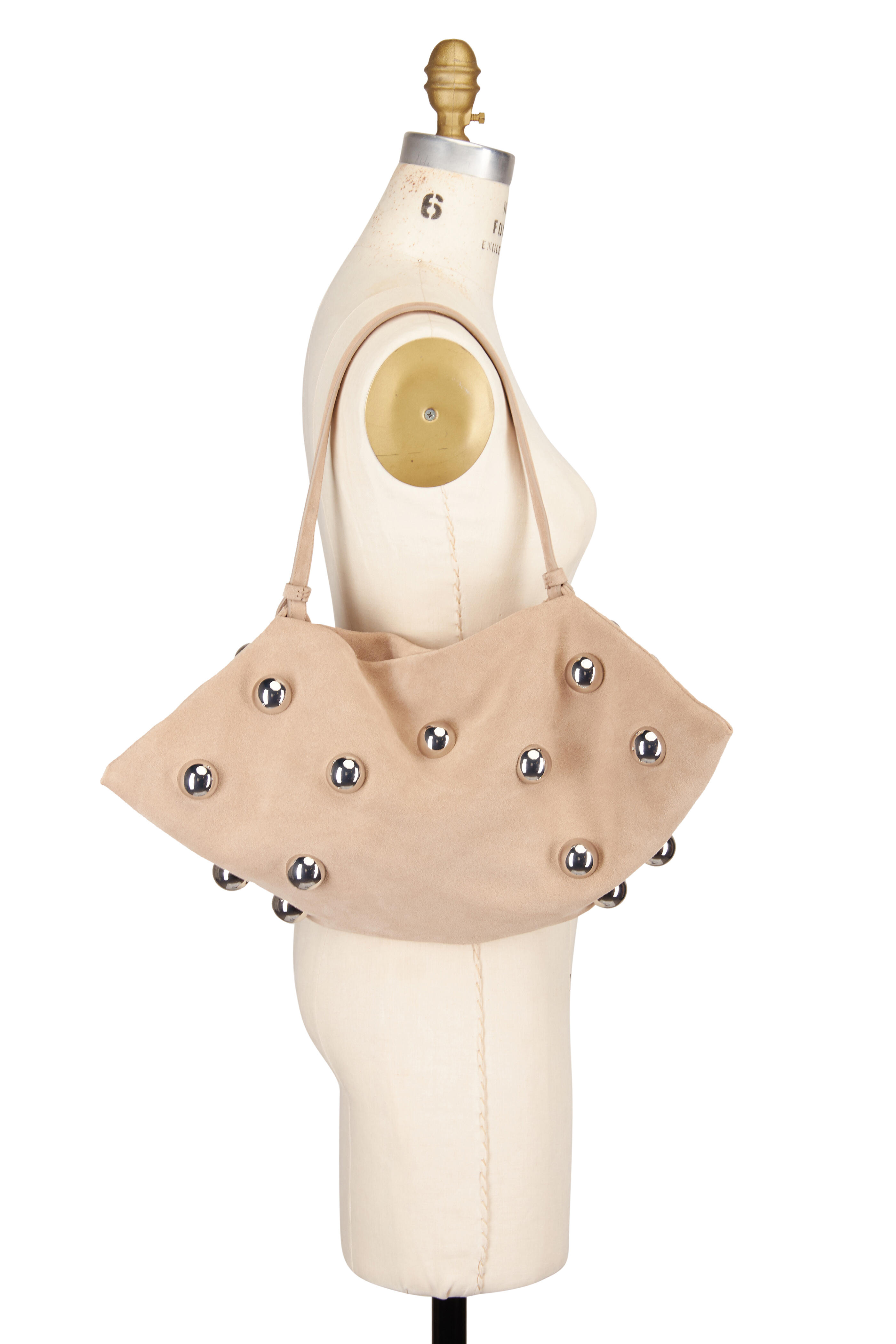 Altuzarra - Origami Cappuccino & Silver Beaded Shoulder Bag - view 5