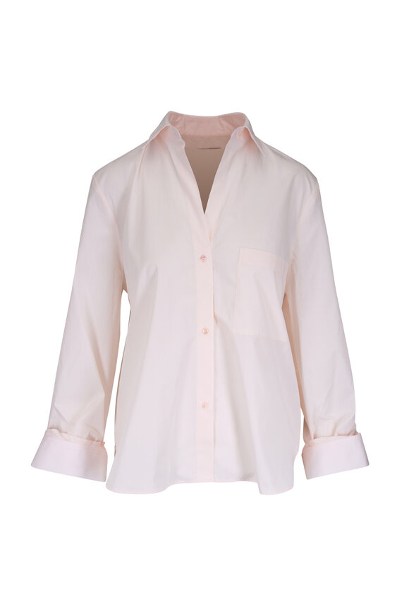 TWP Next Morning Sheer Pink Cotton Button Up Shirt