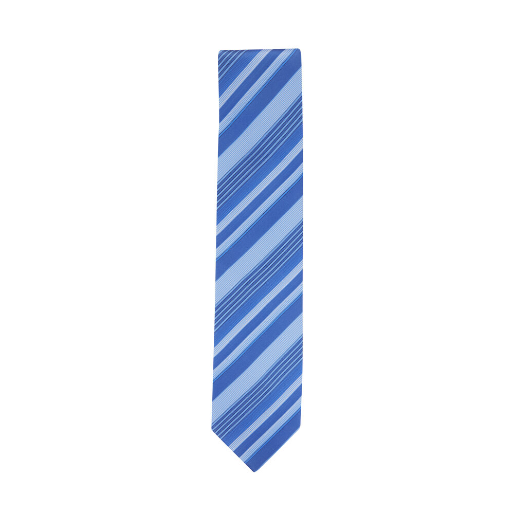 Dolce Punta - Light Blue Stripe Necktie | Mitchell Stores