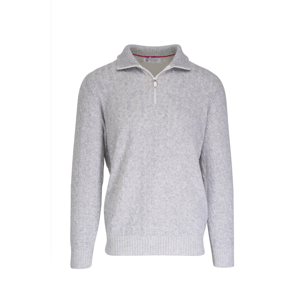 BRUNELLO CUCINELLI カシミヤ シルク ニット セーター グレー brc2350351-1.jpg