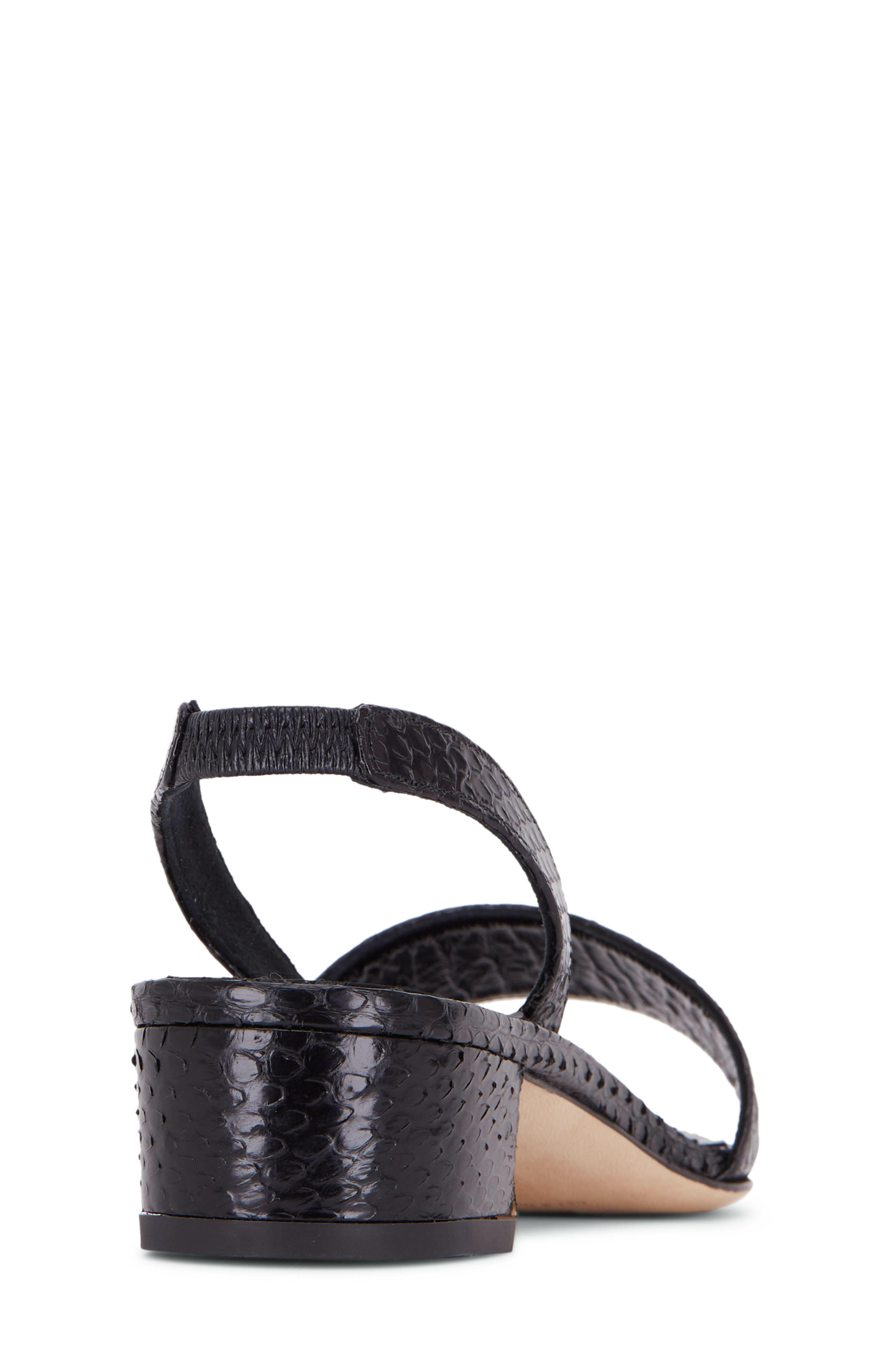 Manolo Blahnik - Patopia Black Snakeskin Slingback, 30mm