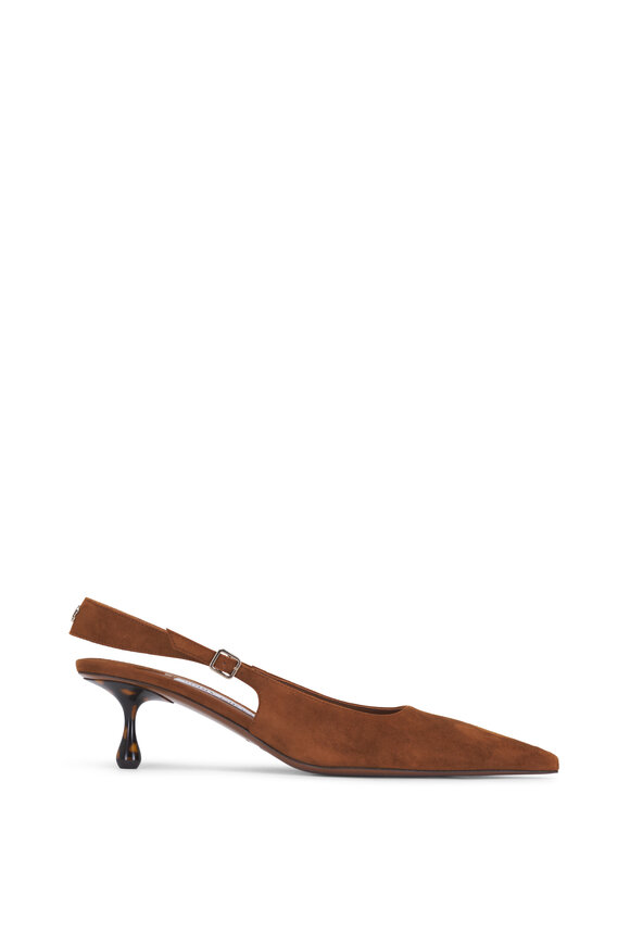 Jimmy Choo Amel Tan Suede Slingback Pump, 50mm - view 3
