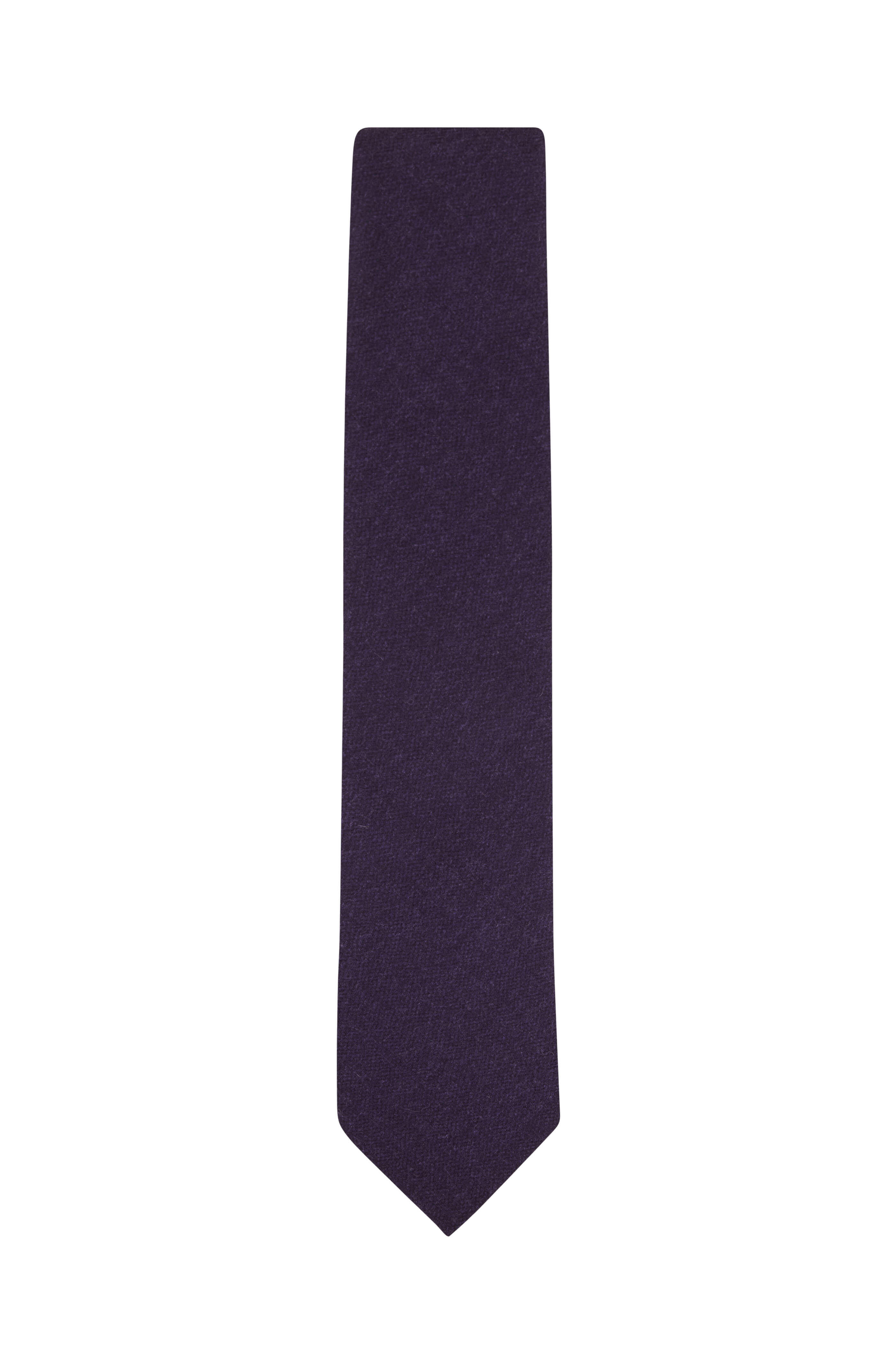 Zegna Solid Purple Wool Necktie Mitchell Stores