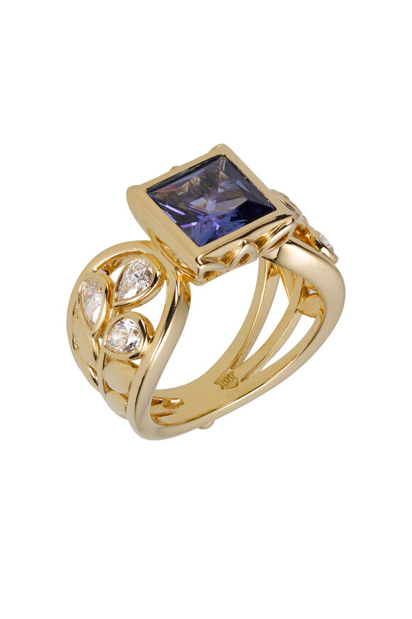 Temple St. Clair - Yellow Gold Tanzanite Diamond Vine Ring