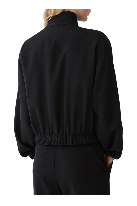 Lafayette 148 New York Black Zip Front Bomber Jacket - view 3