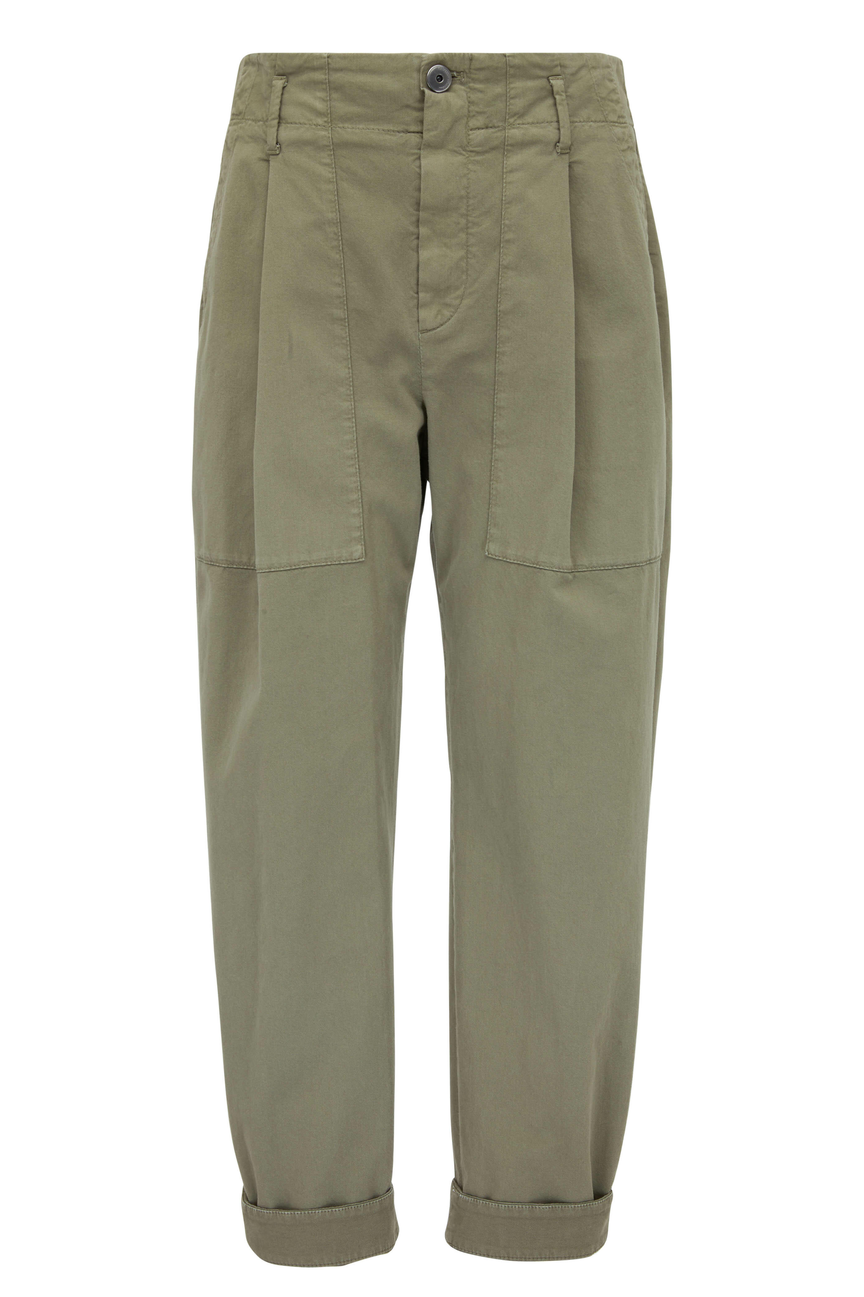 パンツ BRUNELLO CUCINELLI Monile pants Green Brunello Cucinelli - Sage Cotton Stretch Flat Front Pant