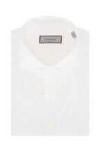 Canali - White & Blue Floral Cotton Sport Shirt