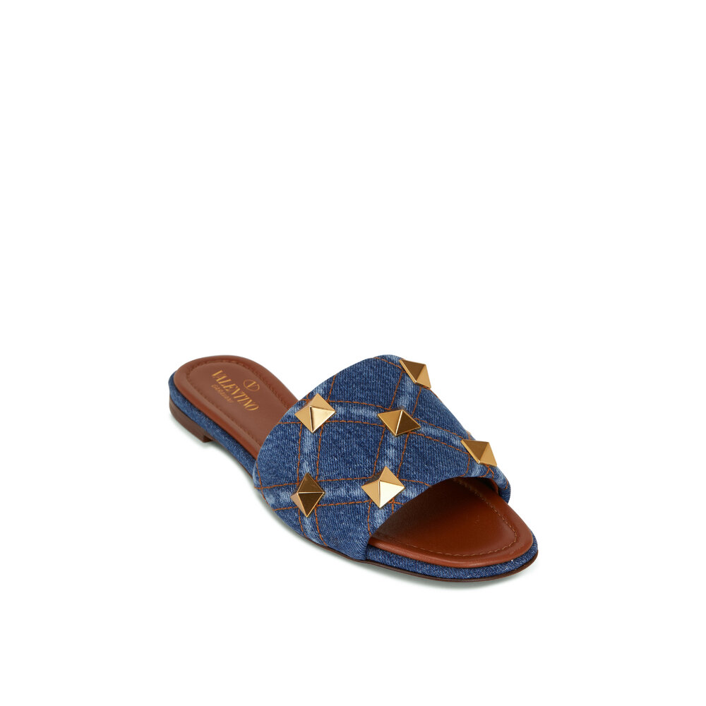 VALENTINO GARAVANI ◆ Roman Stud Denim Sandals Valentino Garavani Roman Stud denim sandals Valentino Garavani