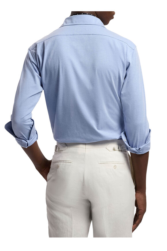 Ralph Lauren Purple Label Blue Stretch Cotton Dress Shirt - view 4