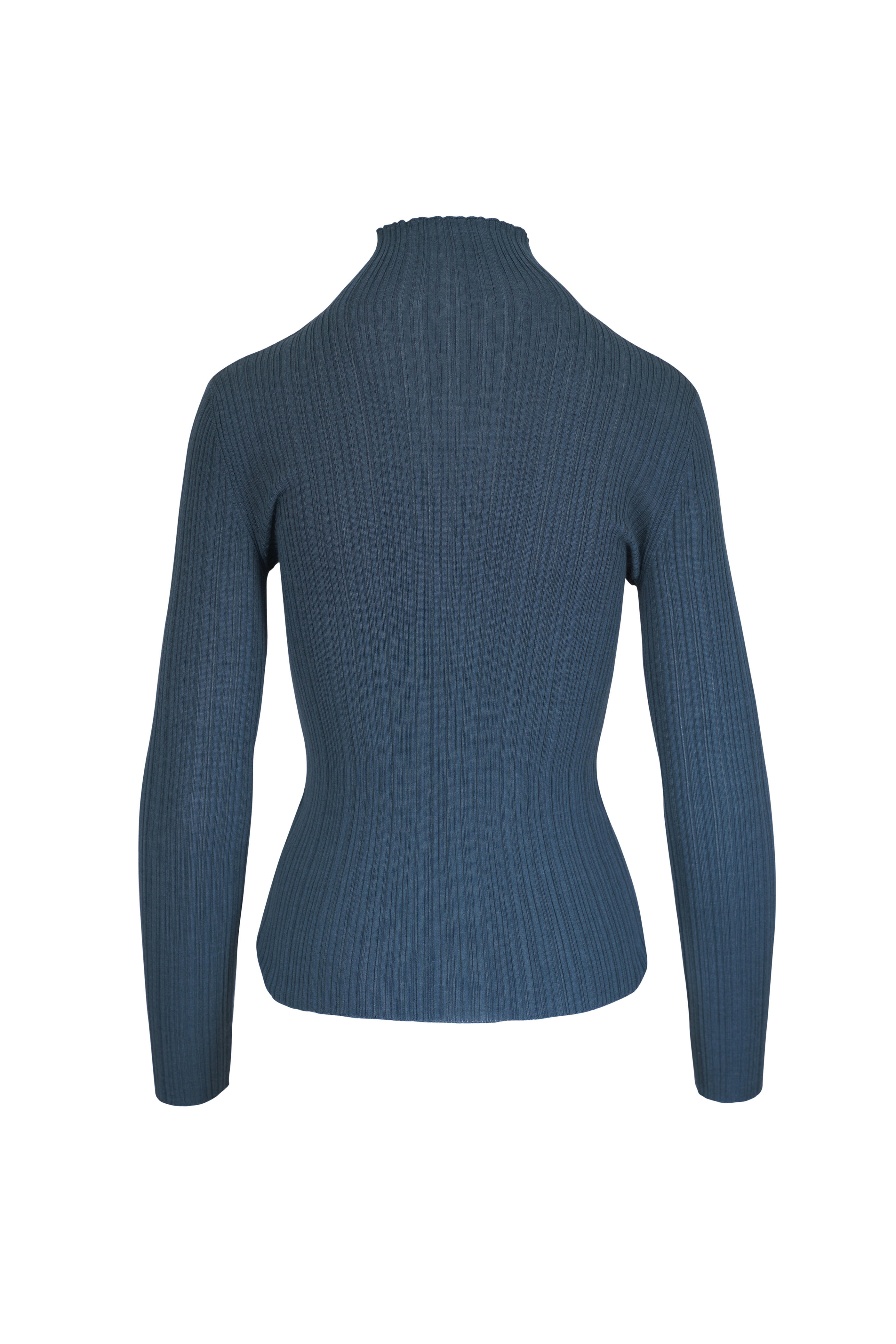 Agnona - Petrol Blue Microplissé Sweater