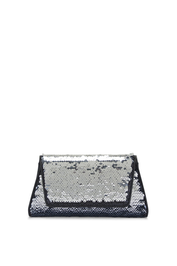 Akris - Mini Anouk Black & Silver Paillette Clutch